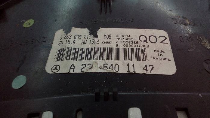 фото №7, Лічильник mercedes w220 3,2 cdi a2205401147