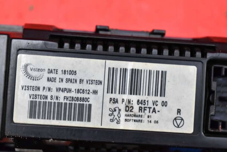 фото №7, Панель управление обдув кондиционер peugeot 407 05r