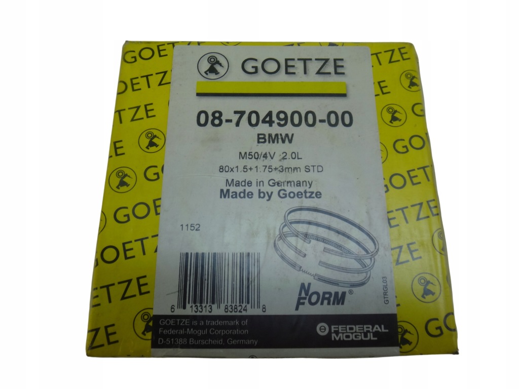 фото №1, Набор колец поршня 08-704900-00 goetze двигатель