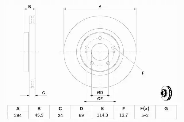 фото №14, Bosch тормозные диски+ тормозные колодки перед mitsubishi outlander i