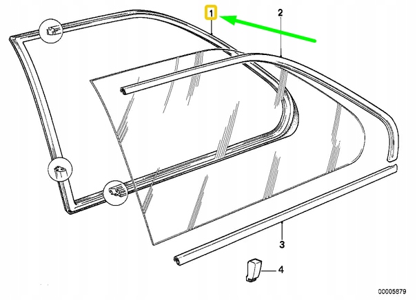 Bmw 3 coupe e30 прокладка скло бічний задній лівий стала 51361888325 Київ