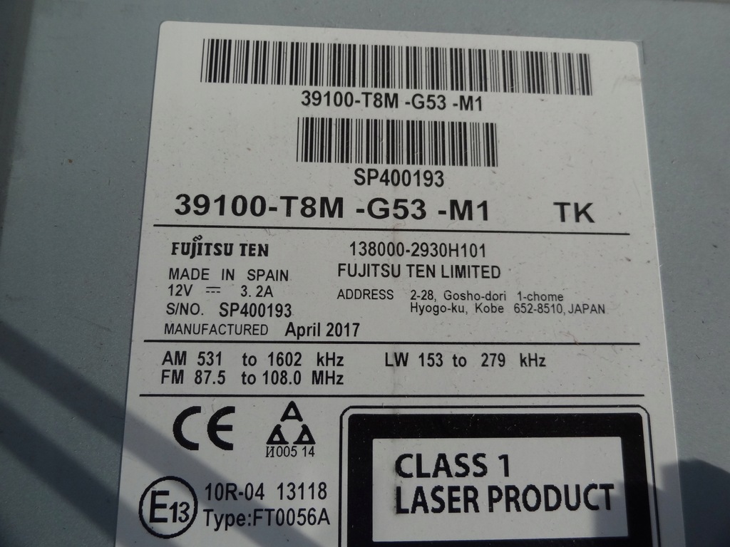 фото №6, Honda hrv hr-v ii 2017 радио навигация навигация 39100-t8m-g53-m1 europa org