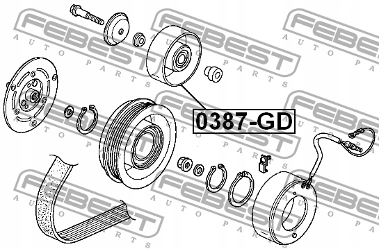 фото №12, Ролик натяжитель ремень кондиционера honda fit almas gd1 2002-2 | 0387-gd febe