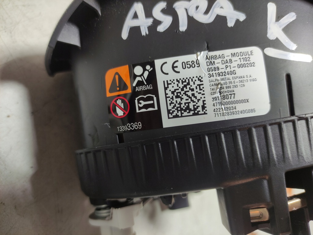 фото №5, Opel astra k v подушка водителя подушка безопасности vauxhall 39118077