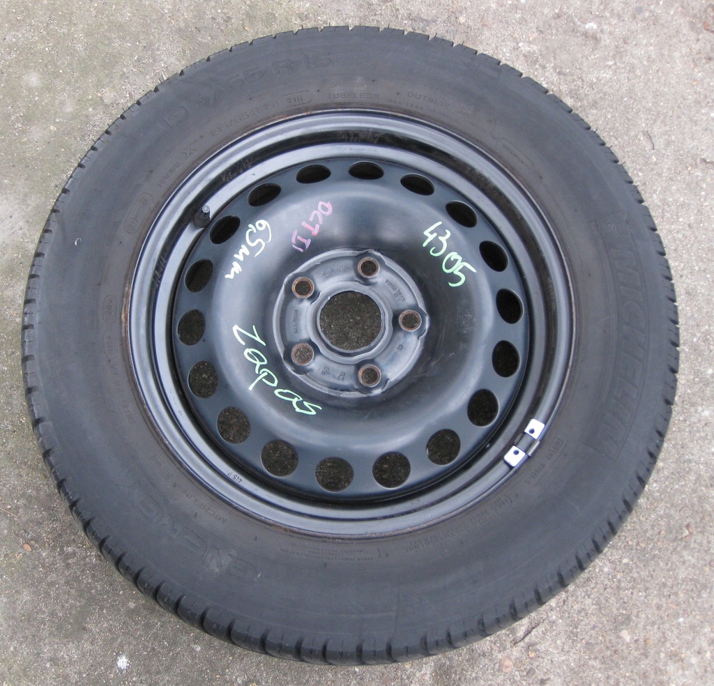 фото №1, Skoda octavia ii колесо запасне 195/65/15 et47