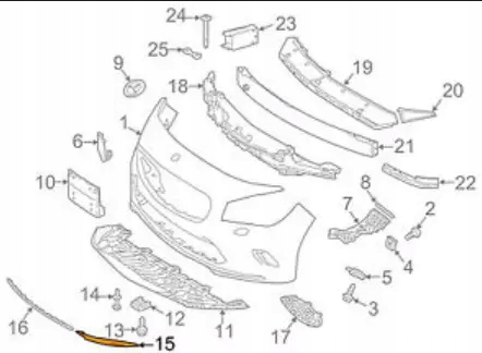 фото №11, Mercedes benz cla c117 передняя часть бампер left lower lip a1178855000