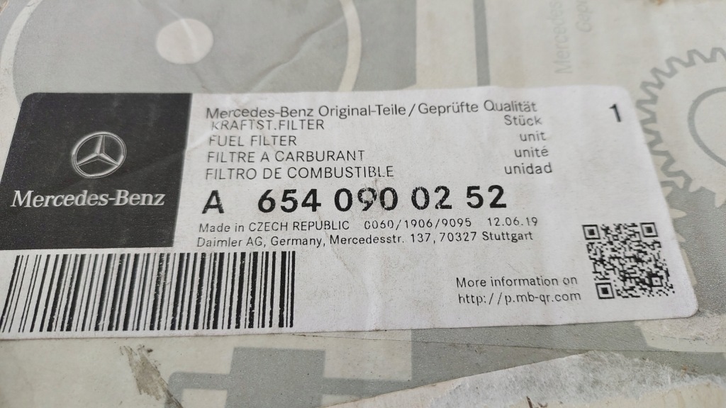 Mercedes w213 w205 w167 w907 фільтр пального нове Зі Шроту