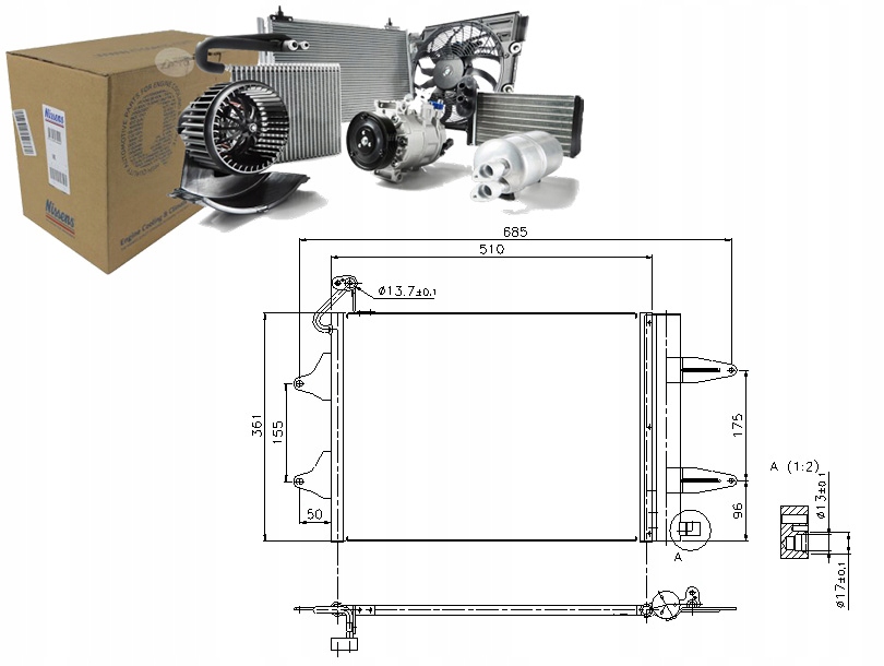 Купить Конденсатор радиатор кондиционера [nissens]