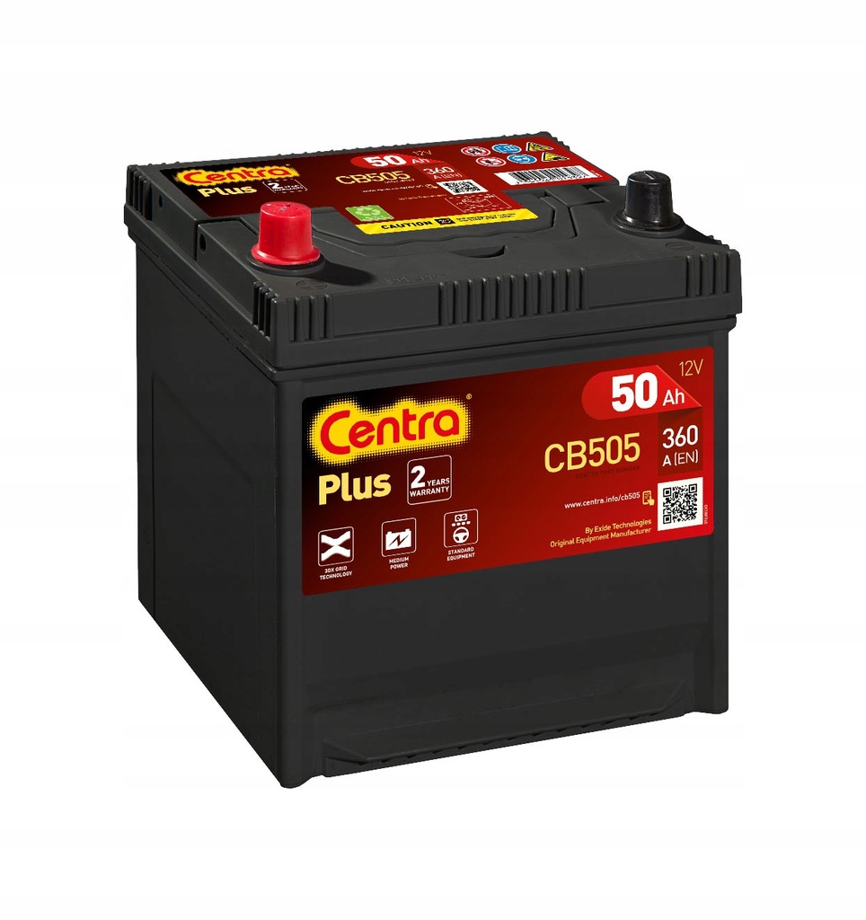 фото №1, Аккумулятор centra plus 12v 50ah 360a l+ cb505
