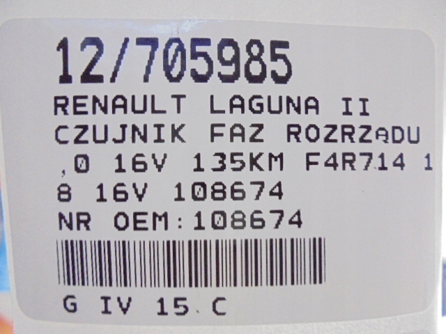 Renault laguna 2 датчик faz распределительного вала 1,8 16v 108674 Киев
