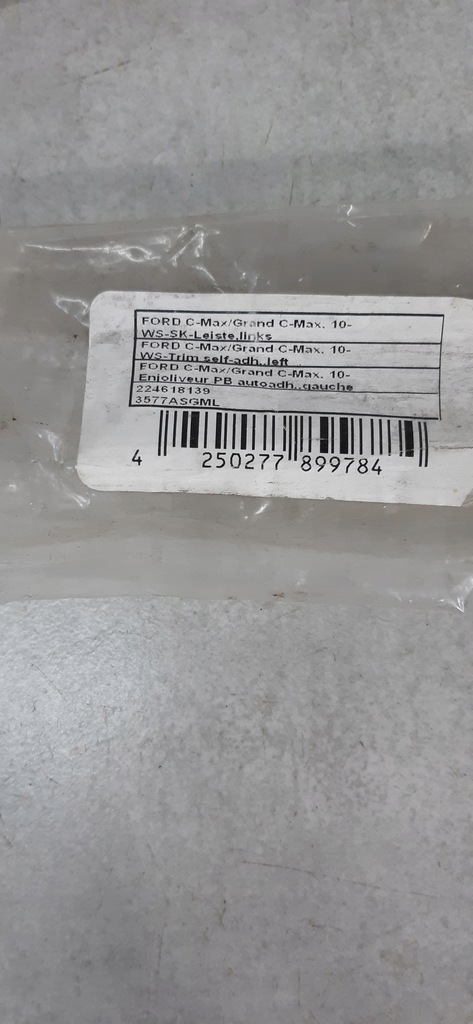фото №5, Ford c-max grand cmax 10- молдинг внутренняя левая стекло лобовое 3577asgml