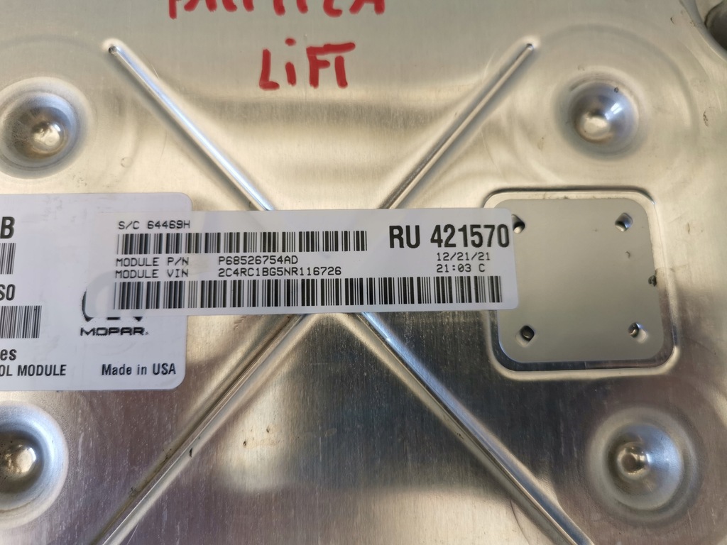 фото №8, Chrysler pacifica ii 21r usa бортовой компьютер модуль ecu блок управления pcm p68526754ad