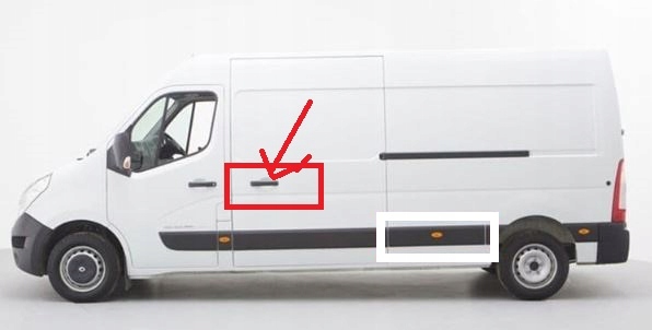 фото №2, Nowa + ручка кронштейн дверь левых боковых левый bok renault master iii 3