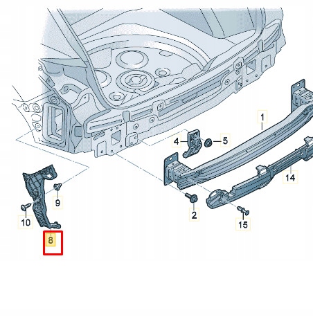 фото №1, Audi q3 f3 sportback rear правый бампер кронштейн 83a807454a original