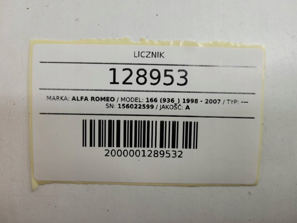 фото №15, Счетчик приборы alfa romeo 166 2.0 t.spark 155km бензин 156022599 europa