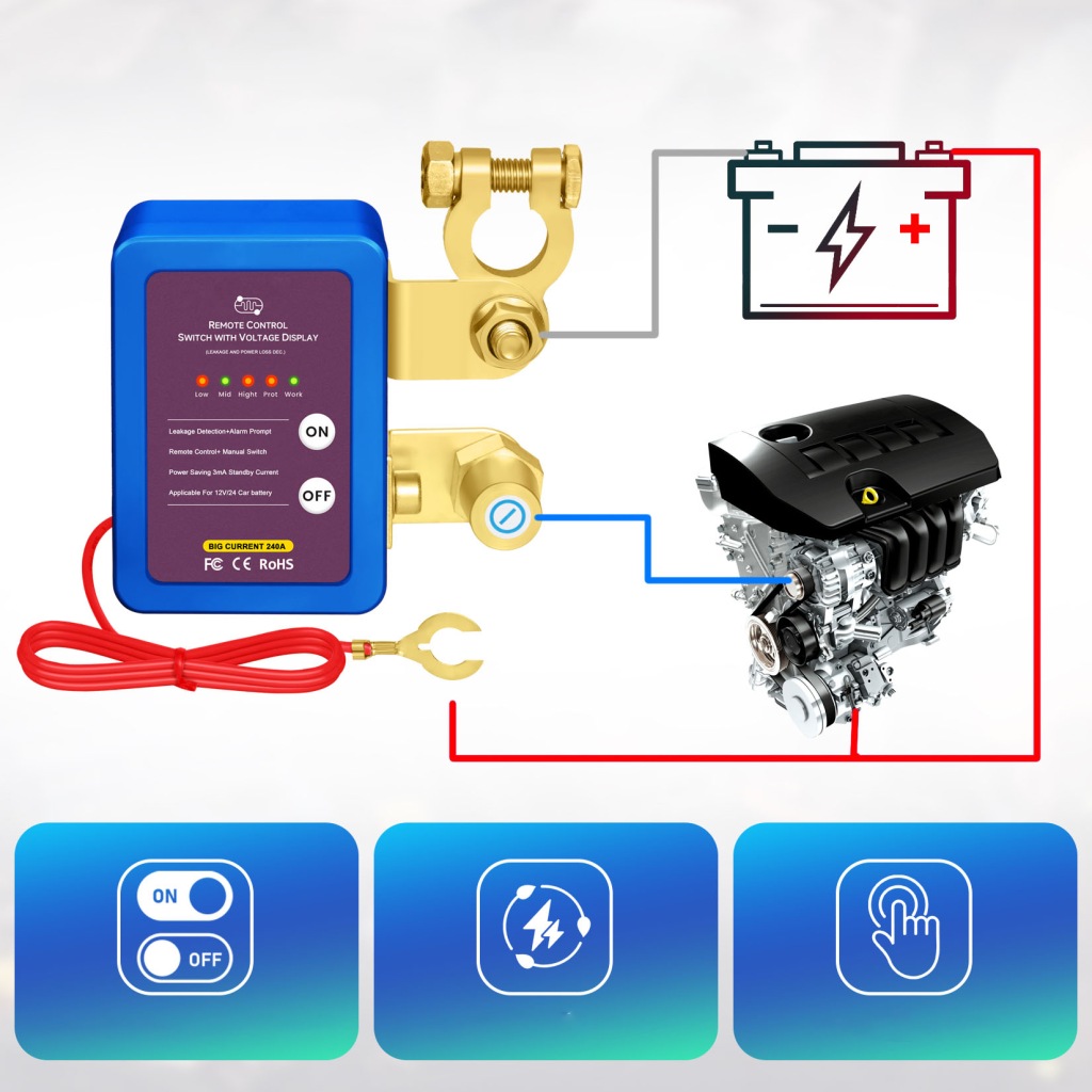 Дистанційний автоматичний вимикач odłącznik акумулятор 12v 240a 2x pilot ce Оригінал