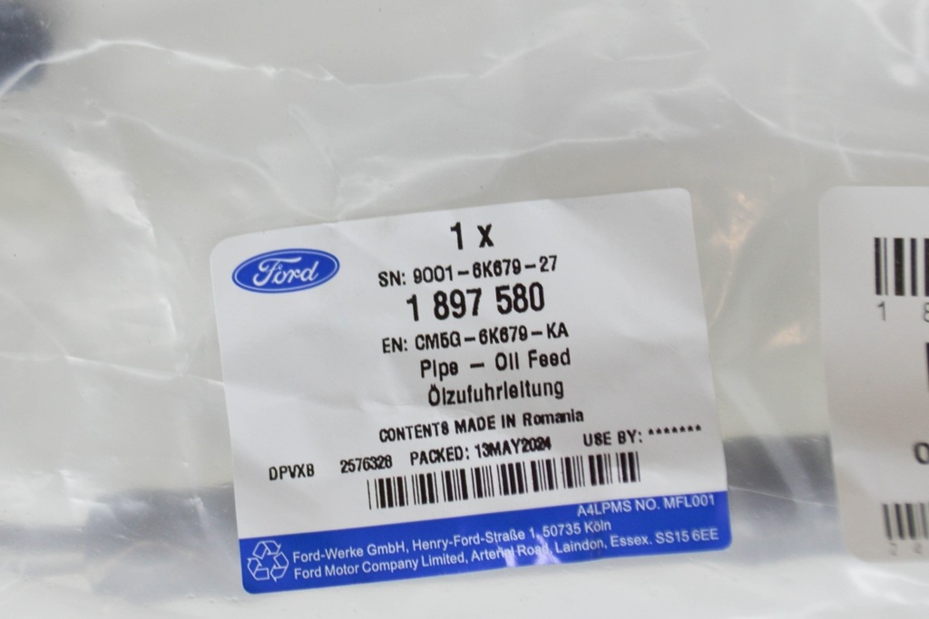 фото №6, Шланг подводящий масло do турбонагнетателя ford ecosport mk2 cm5g-6k679-