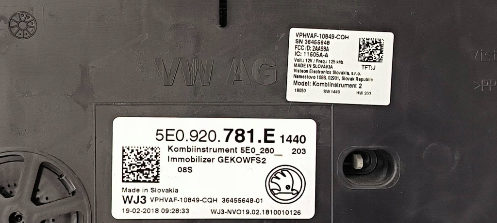 фото №6, Лічильник приладова панель 5e0920781e skoda octavia iii