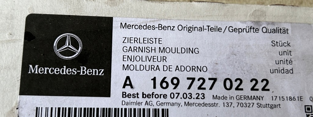 фото №11, Молдинг хром двері ліва перед mercedes a 169