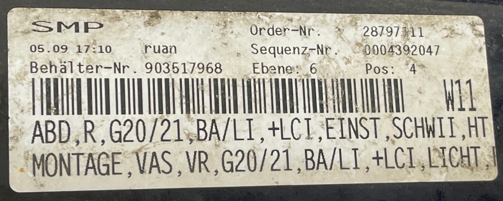 фото №14, Lpa271 bmw 3 g20 g21 lift lci молдинг порог правая