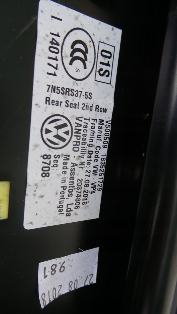 фото №6, Сиденья drugi ряд sharan 2018 7n задняя сиденье задний