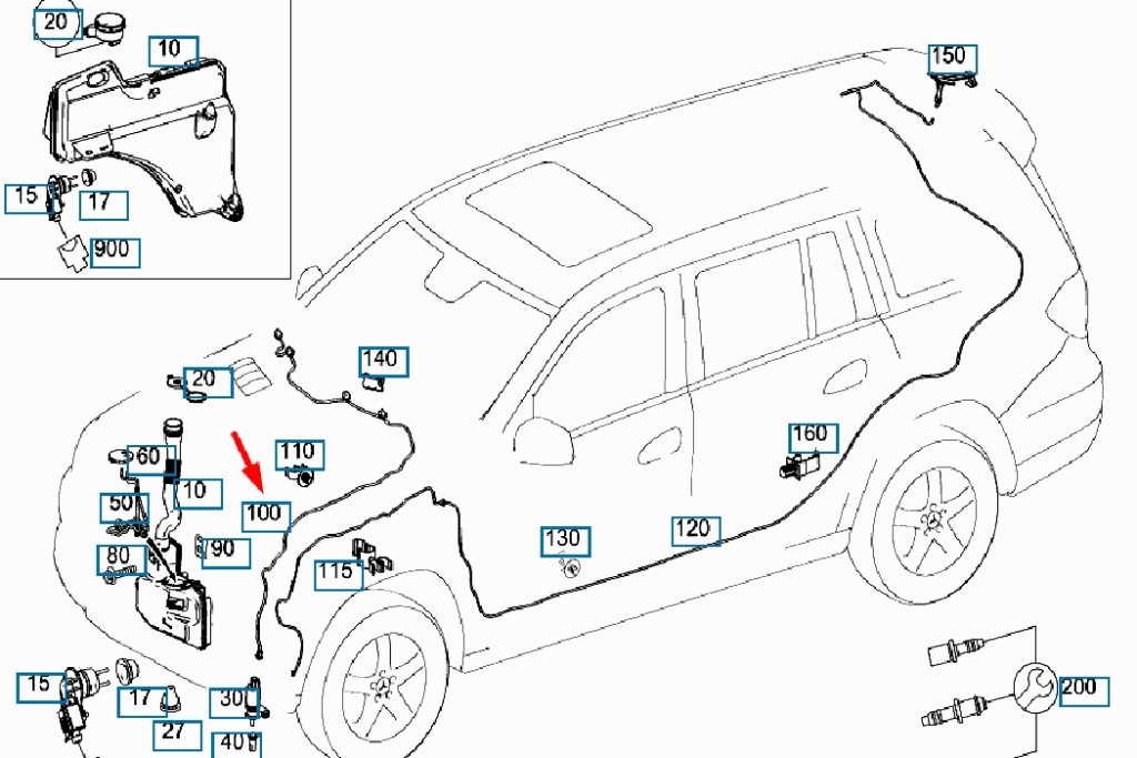 Mercedes-benz gle w166 пабтрубок  форсунка дворник a1668600992 оригинальный Киев