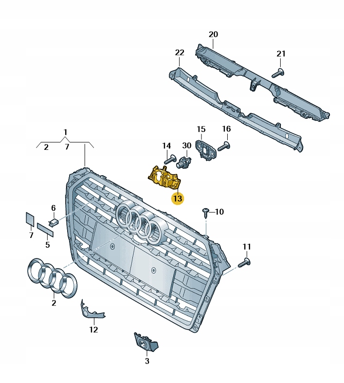 Купити Кронштейн передньої камери audi a5 b9 aso оригінал