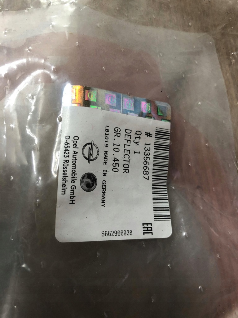 13356687 дефлектор воды дверь передних opel Оригинал