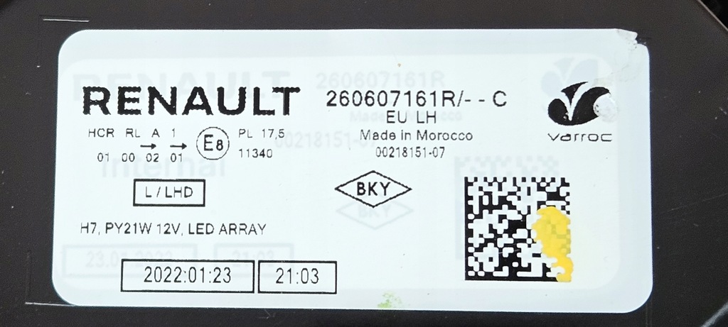 фото №16, Левая лампа перед dacia logan sandero jogger iii 3 260607161r europa идеальное состояние