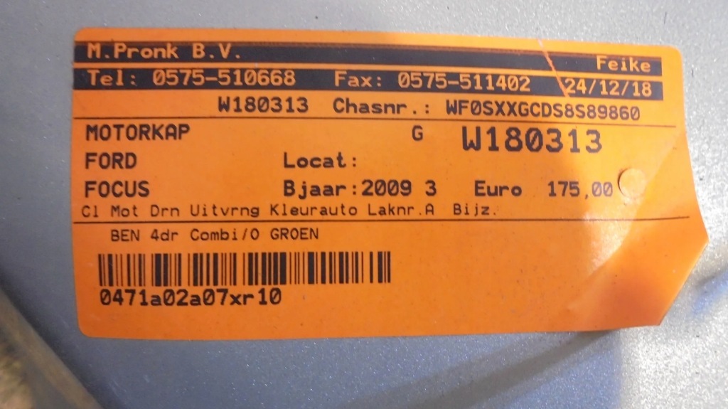 Капот перед ford focus mk2 рестайлінг  08-10 Зі Шроту