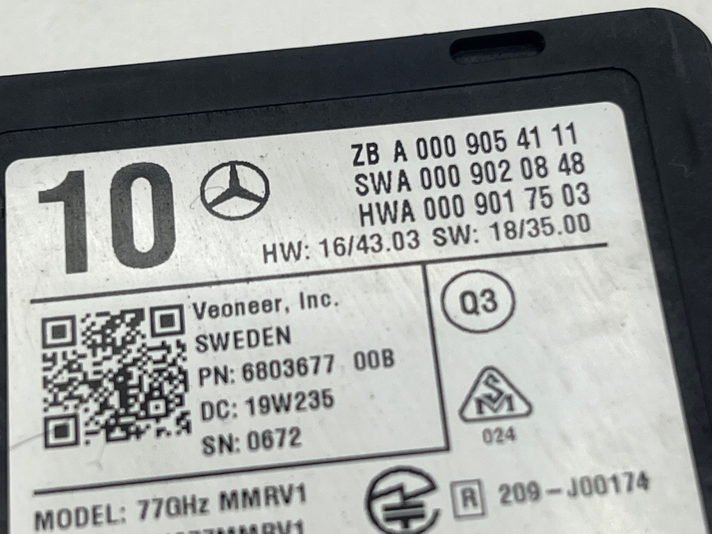 фото №4, Mercedes a-klasa w177 радар ассистент модуль a0009054111