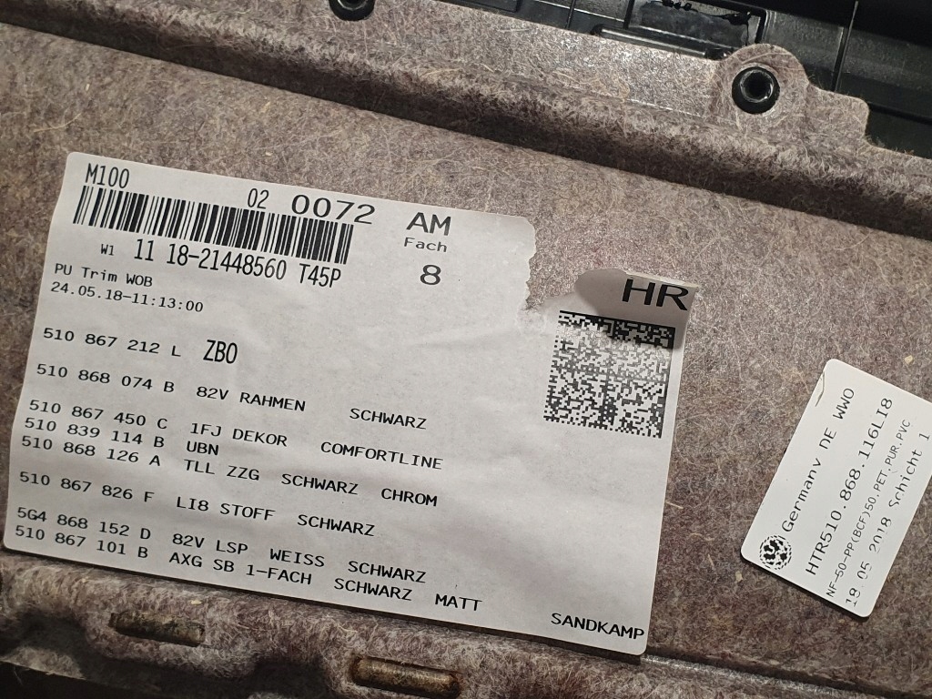 фото №14, Vw golf vii sportsvan 2018r обшивка обивка дверь правый задняя 510867212l