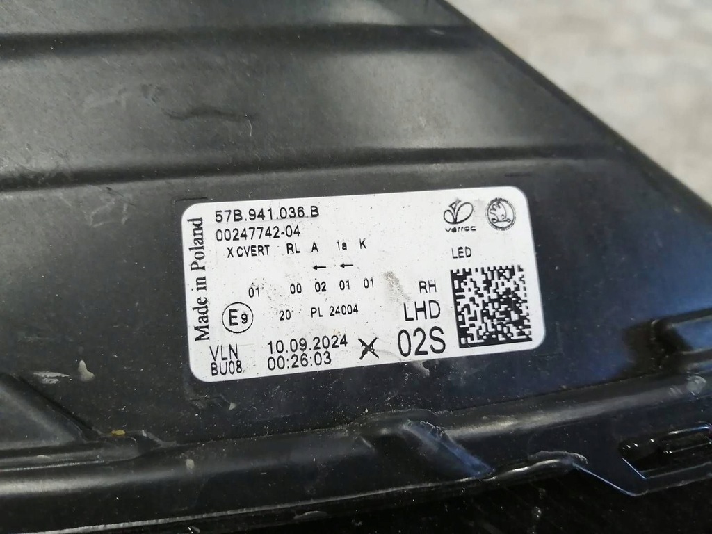 фото №7, Dd лампа перед права skoda karoq 57b 2023 57b941036b