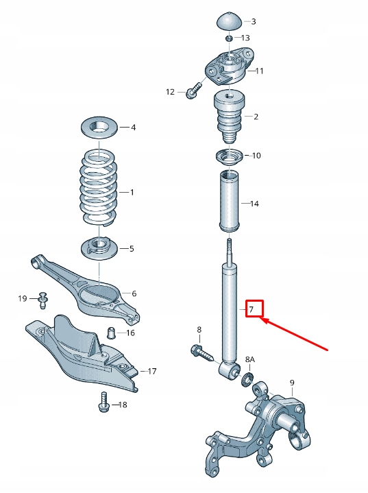 фото №2, Skoda yeti 5l rear gas shock абсорбер 1k0513029en