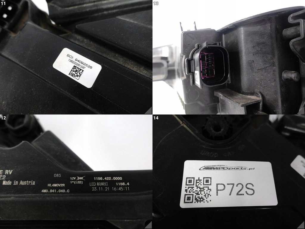 фото №12, Audi q7 sq7 ii 4m0 lift 19- лампа full led matrix права перед europa 040c