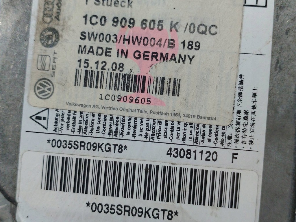 фото №6, Комплект подушок подушка безпеки skoda roomster 6y0880201f 5j1880202b