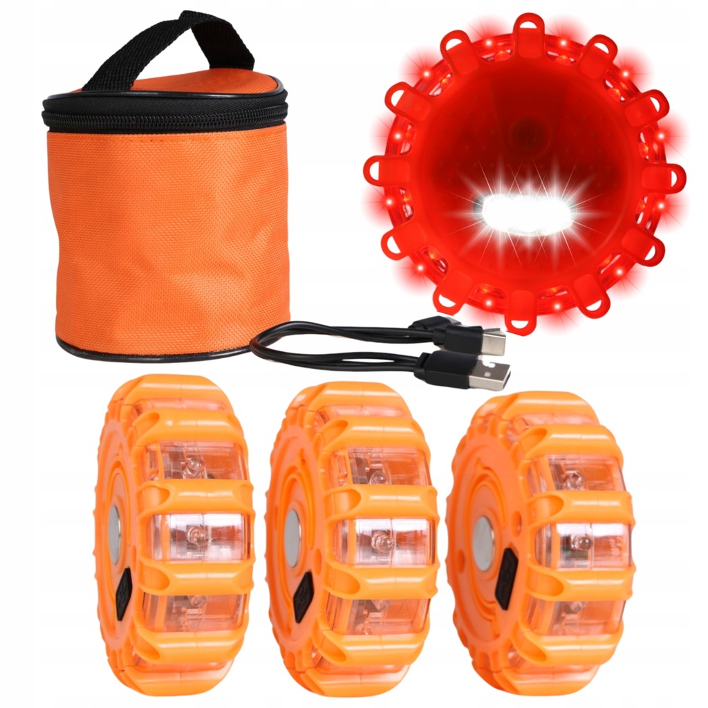 фото №15, Лампа попереджувальна led kogut drogowy з магнітом usb функції swiecenia 3 szt