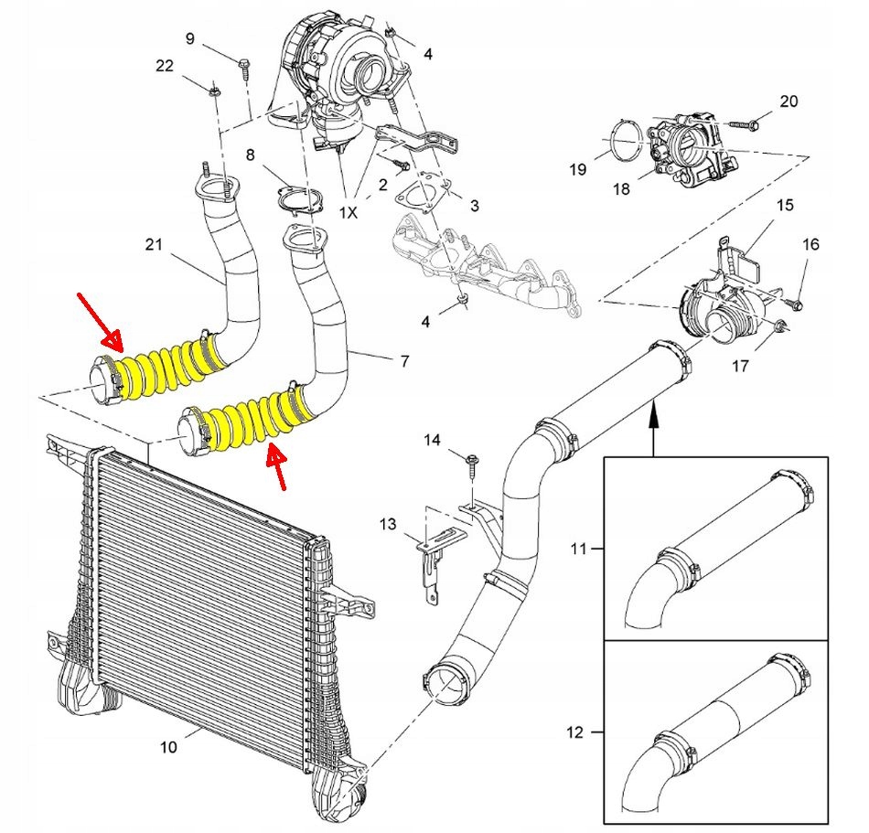 фото №6, Opel antara chevrolet captiva 2,2 cdti шланг труба waz turbo інтеркулер