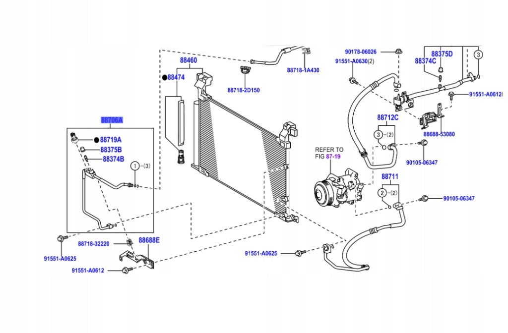 Купити Lexus is 15-18 2,0 turbo шланг трубка тонка датчик кондиціонер кондиціонера