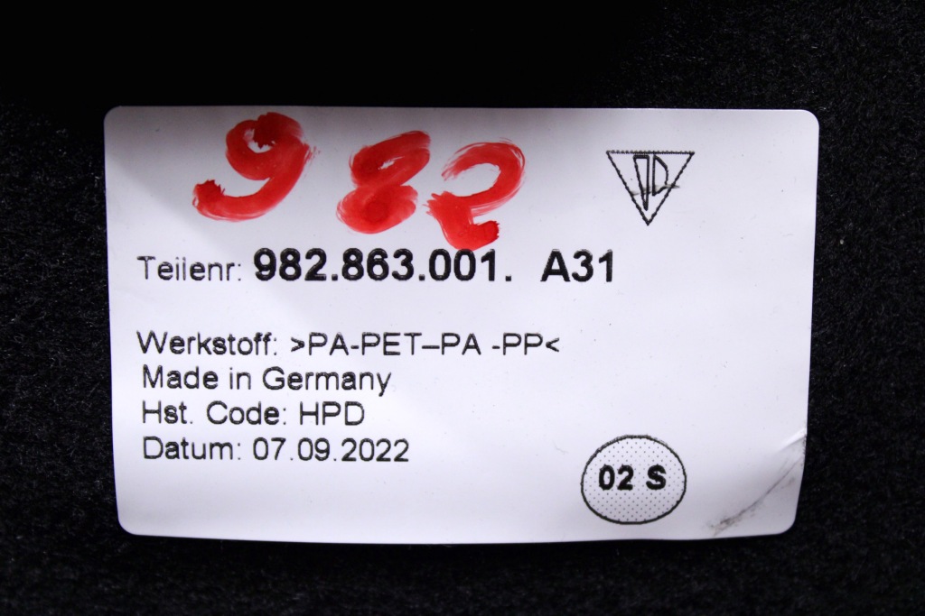 Porsche boxster 982 обивка коврик обшивка 982863001 Недорого