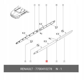 Купити Молдинг двері ліва перед renault clio 2 7700410278