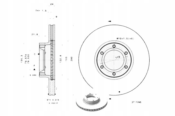 фото №1, Brembo гальмівні диски гальмівні 2szt. opel movano renault