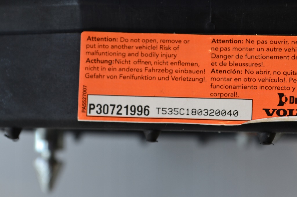 фото №13, Повітропровід czarna шкіра подушка безпеки volvo s80 ii v70 iii 30778843 30721996