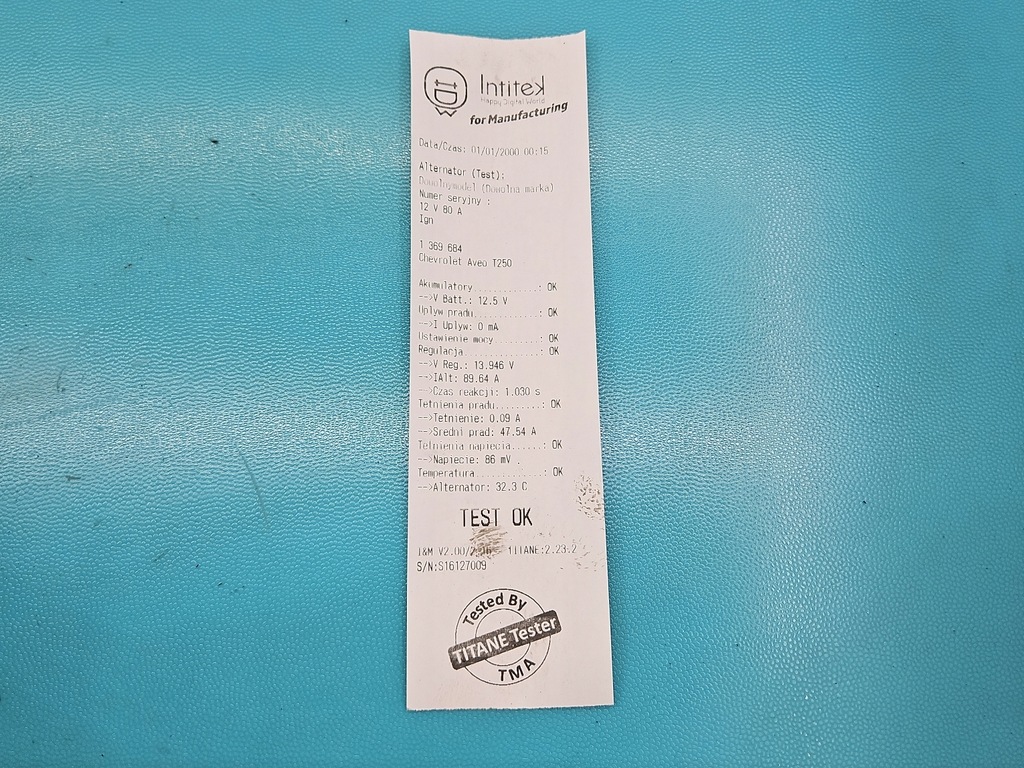 фото №7, Test генератор chevrolet aveo t250 96652100, 2655866 1.2 8v wiel