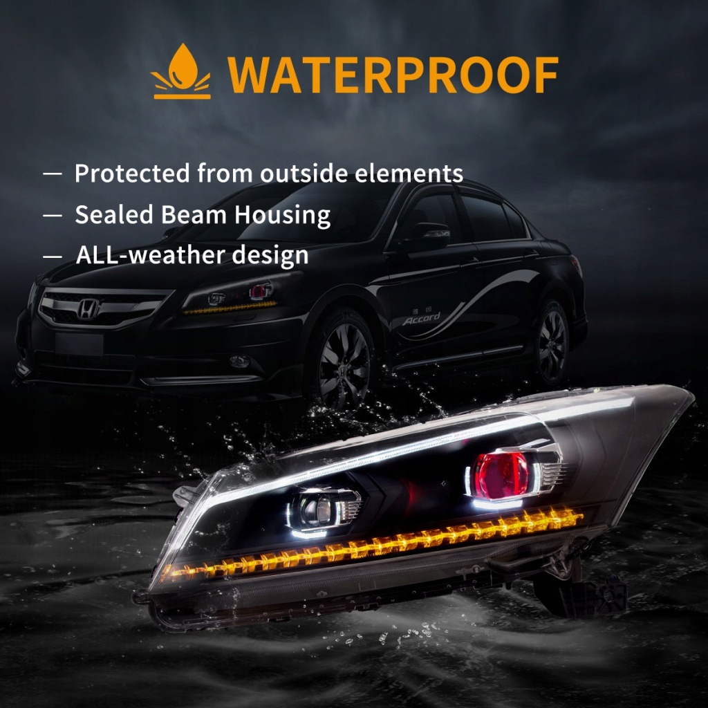 фото №10, Honda accord viii версия usa 2008-12 лампа лампы перед led vland na europę