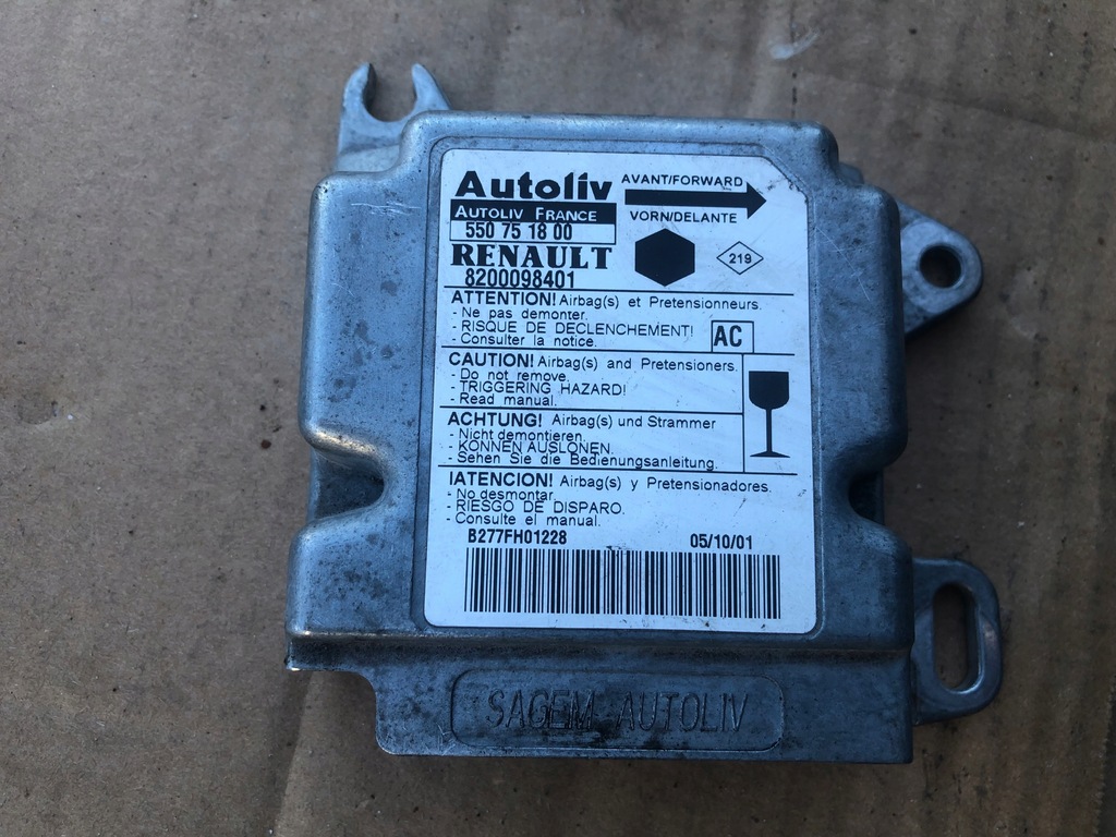 фото №1, Датчик модуль подушка безпеки renault kangoo 8200098401