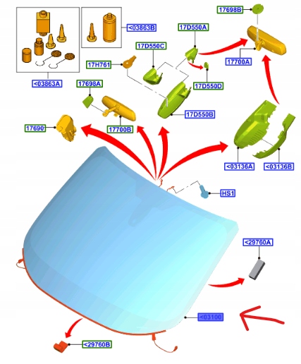 фото №1, Стекло передняя ford transit connect 2013- оригинальный номер