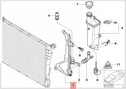 фото №11, Плита монтажна бака радіатора bmw e46 e85 e86 1436251 17111436251