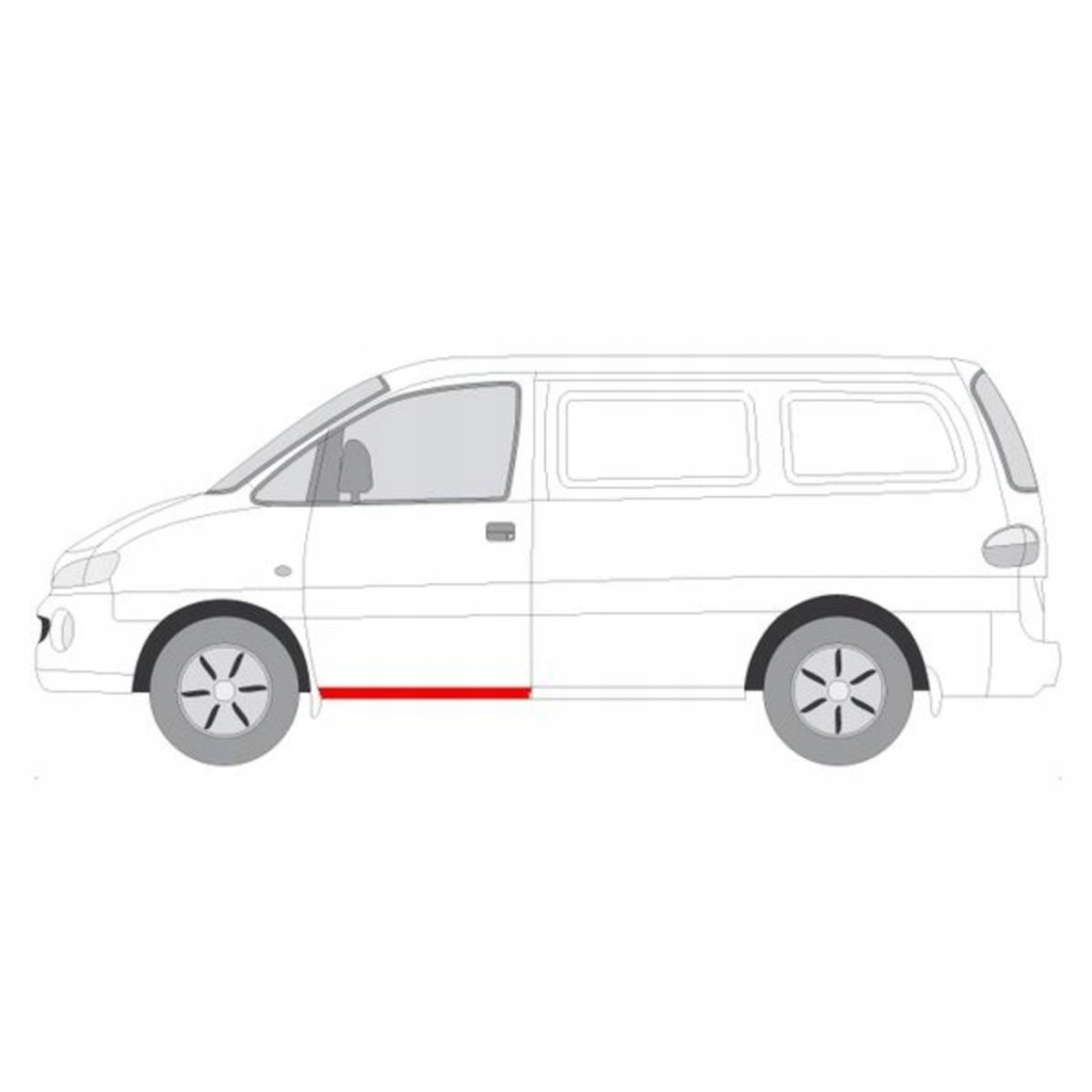 фото №2, Поріг h-1 starex 97-07 передній правий