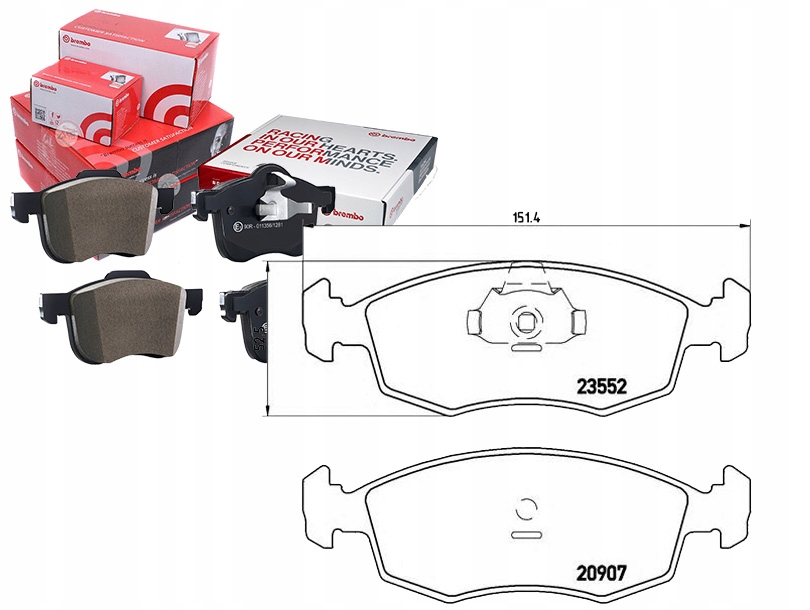 фото №1, Тормозные колодки тормозные fiat albea 01-06 brembo